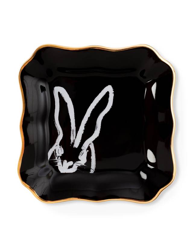 Portrait Plate with Gold Rim - Black