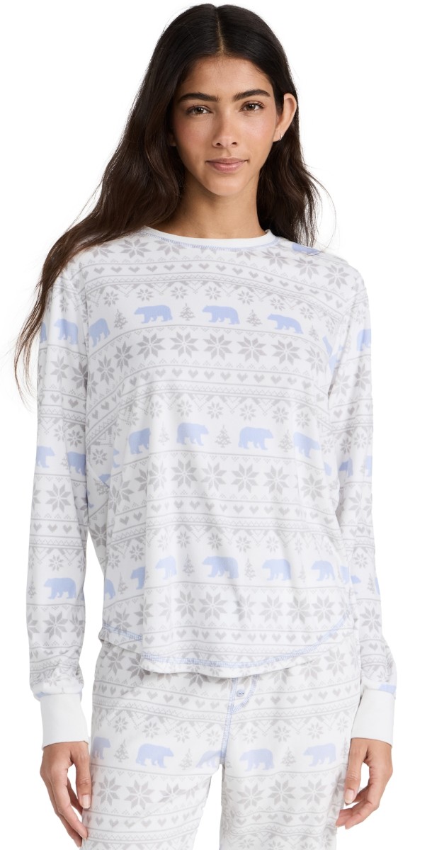 PJ Salvage Polar Bear Express Crew Neck top Ivory