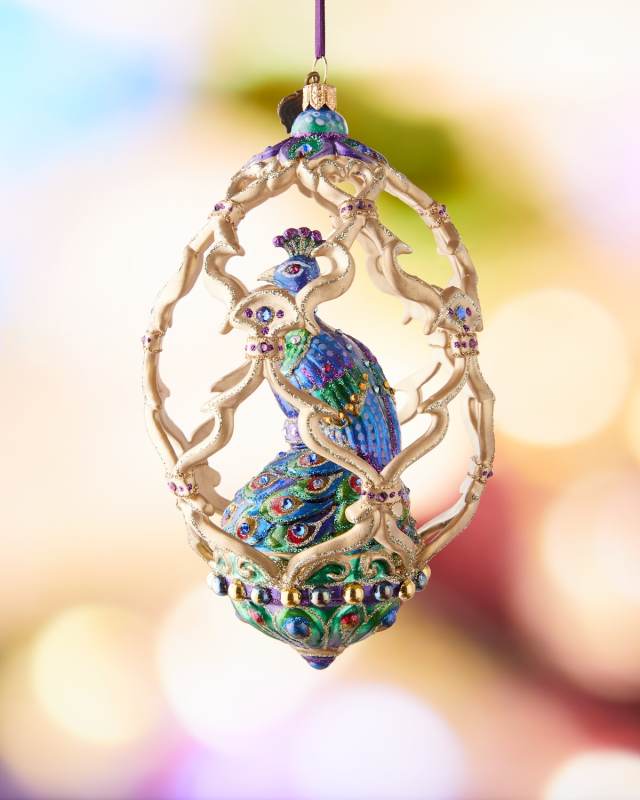 Peacock Egg Christmas Ornament
