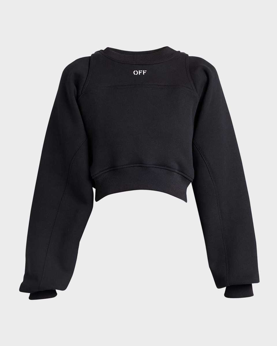 Off Stamp Crop Crewneck Sweatshirt