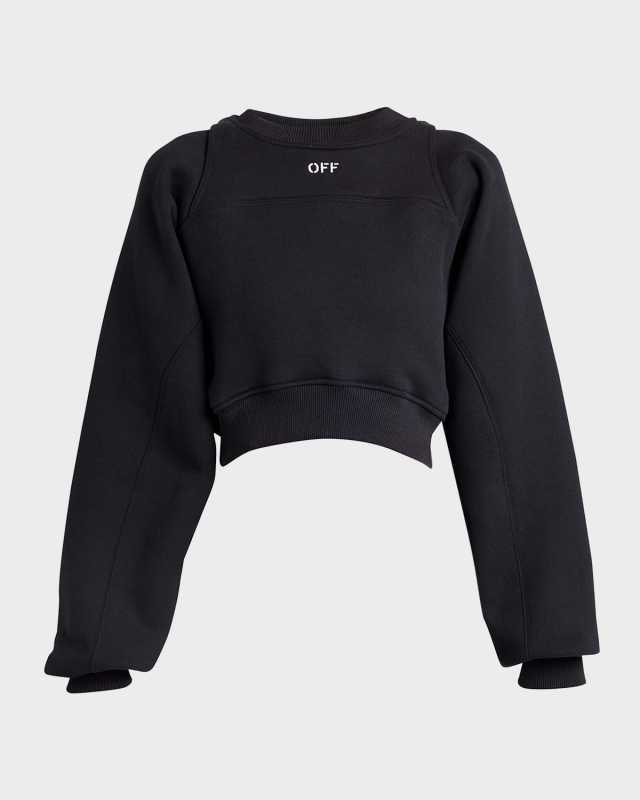 Off Stamp Crop Crewneck Sweatshirt