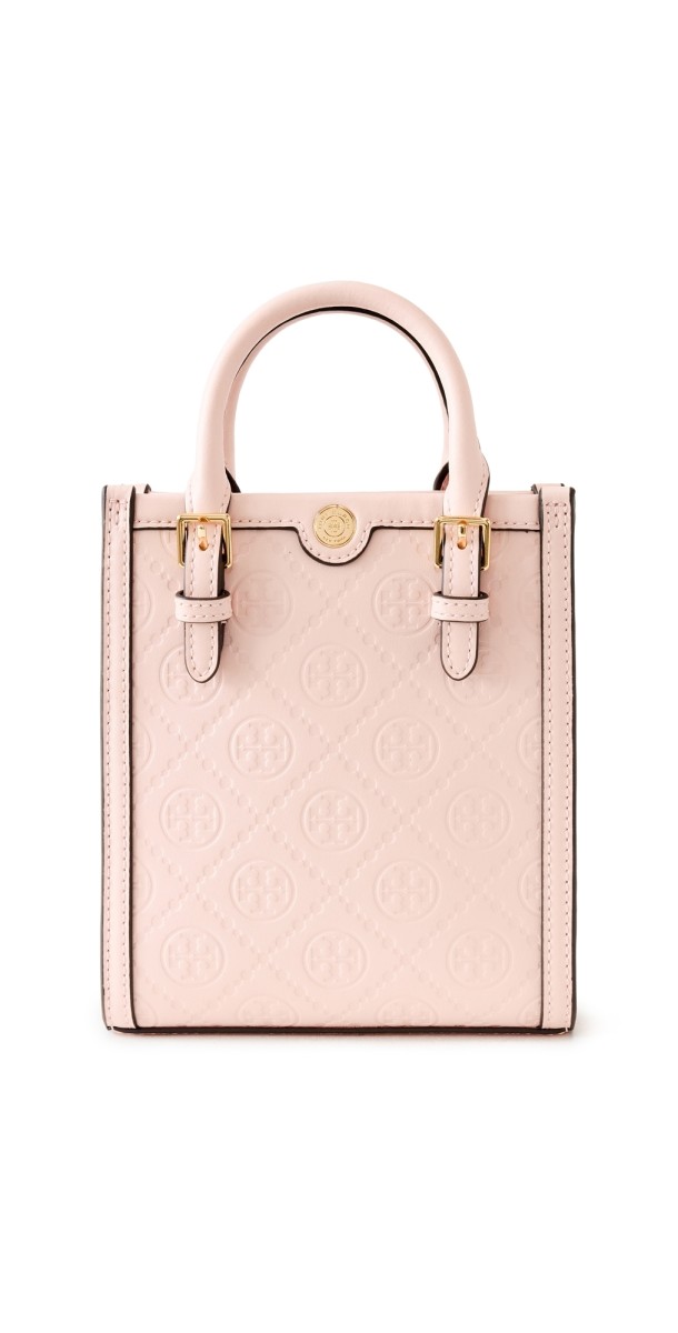 Tory Burch T Monogram Debossed Mini Tote Blush