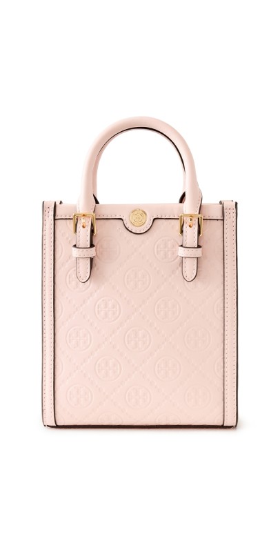 Tory Burch T Monogram Debossed Mini Tote Blush