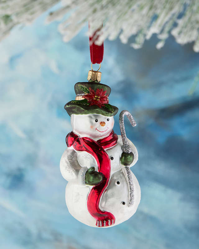Glass Snowman Ornament