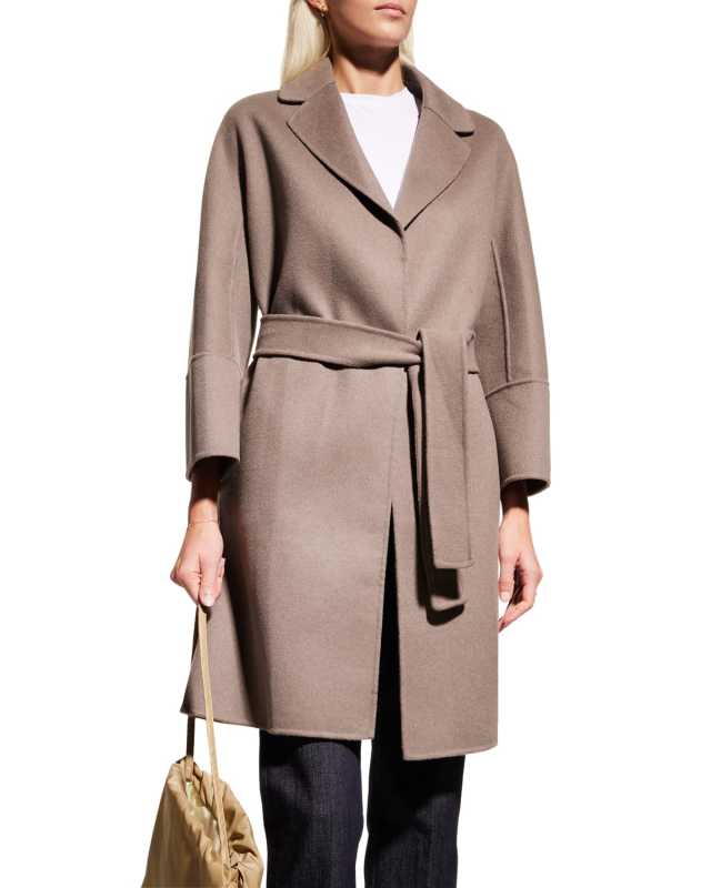 Arona Wool Belted Wrap Coat