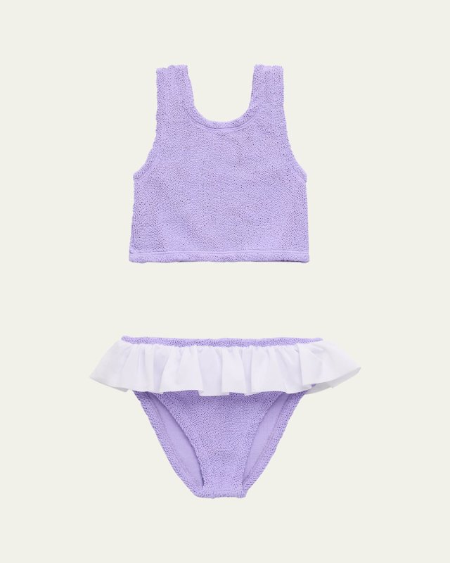 Kids Olive Two-Piece Ruffle Bikini, Size