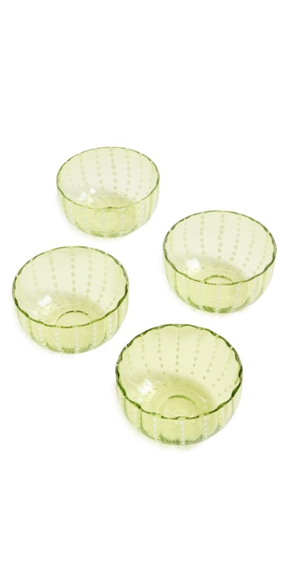 Zafferano Perle Small Bowl Set of 4 Apple Gr