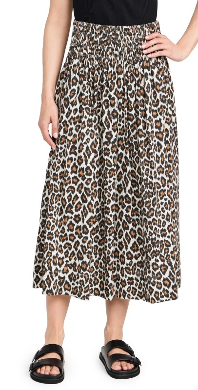 THE GREAT. The Viola Skirt Heritage Leopard