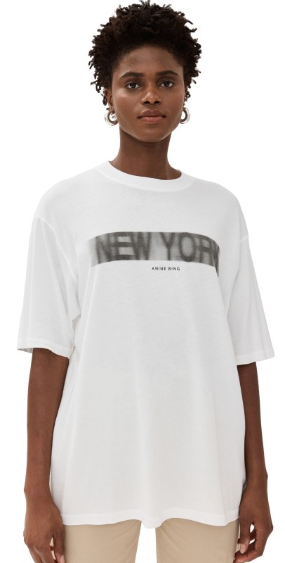 ANINE BING Cason Blur Tee Ivory