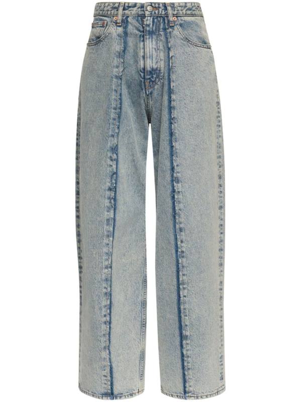 panelled wide-leg jeans