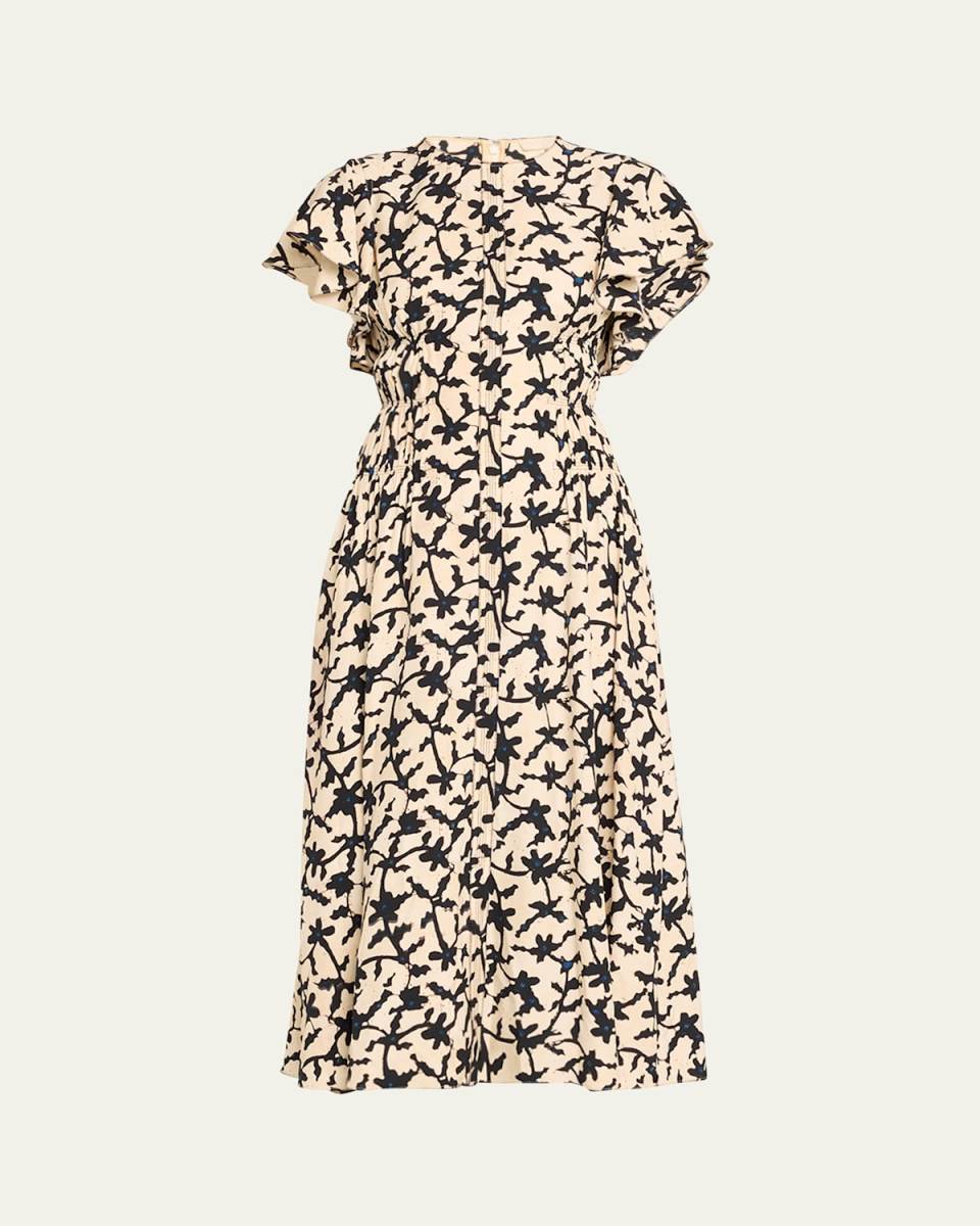 Anais Printed A-Line Midi Dress