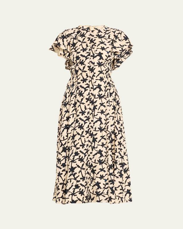 Anais Printed A-Line Midi Dress