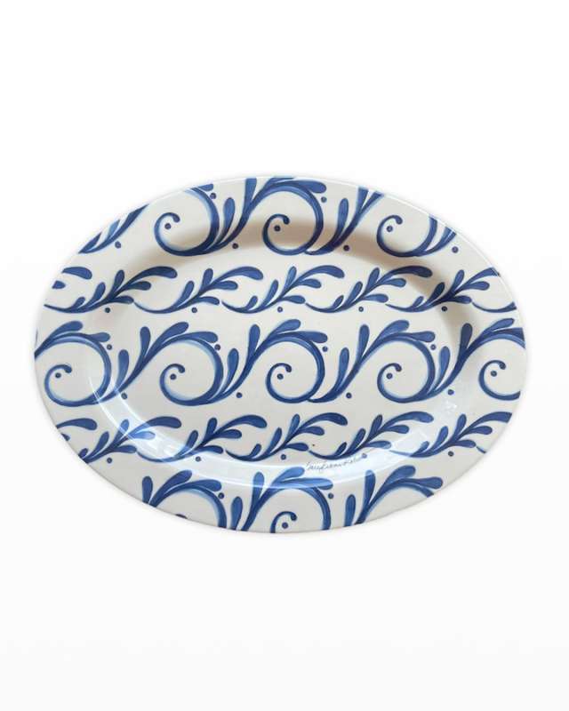Indigo Song Oval Platter
