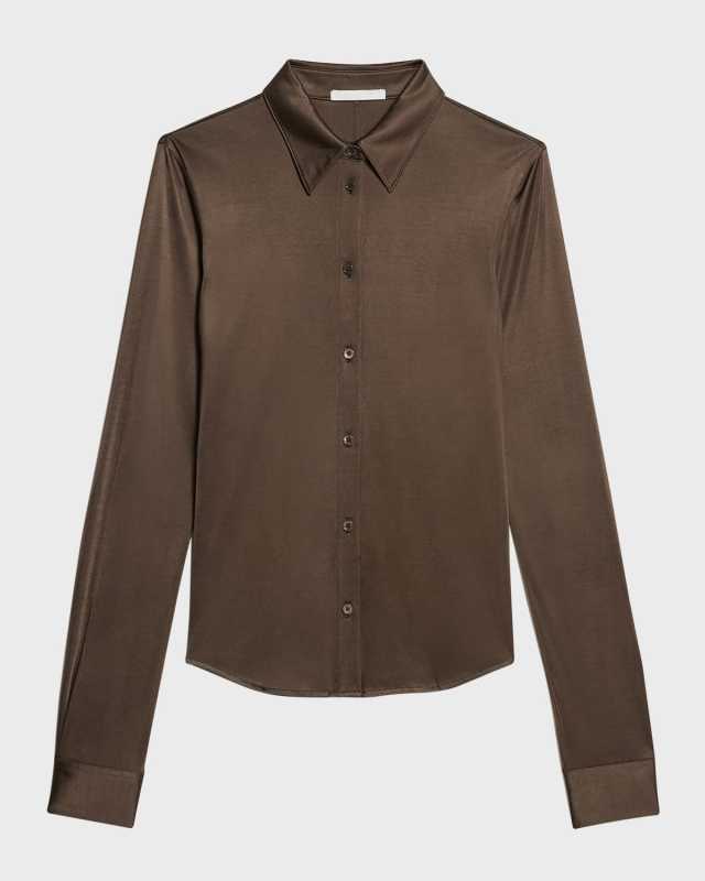 Fluid Button-Front Shirt