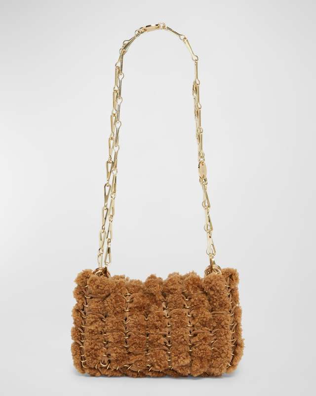 Sac a Main Disc Sheep Shearling Fur Shoulder Bag