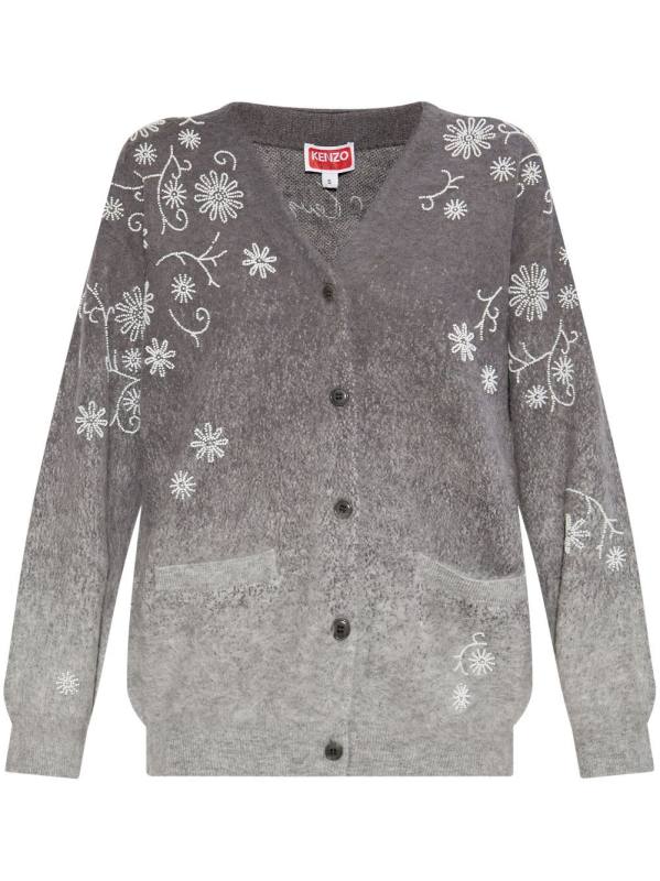 beaded floral cardigan