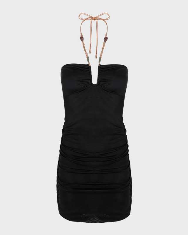 Solid Kalina Detail Mini Dress