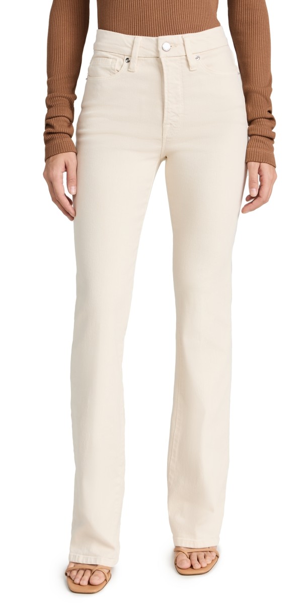 Good American Good Classic Boot Deep V Yoke Jeans Bone001