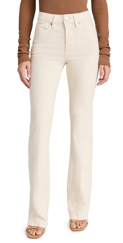 Good American Good Classic Boot Deep V Yoke Jeans Bone001