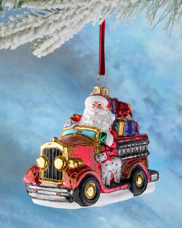 Santa's Jingle Bell Engine Christmas Ornament