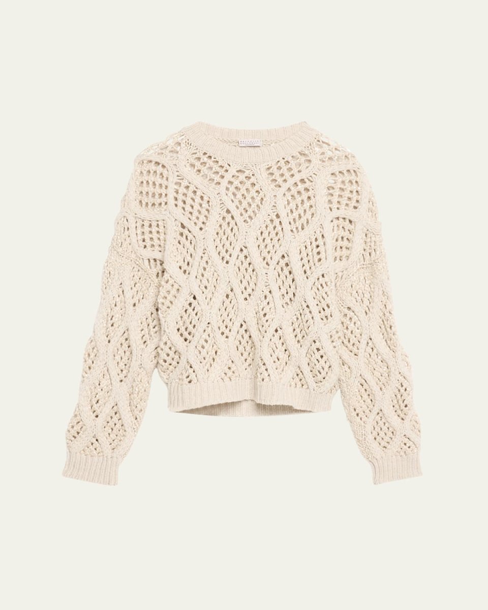 Opera Cashmere Cable-Knit Net Sweater