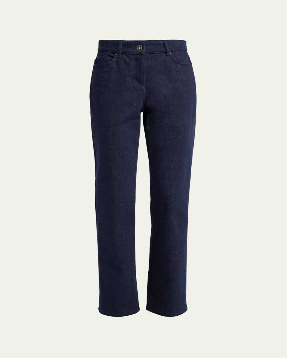 Mid-Rise Straight-Leg Jeans