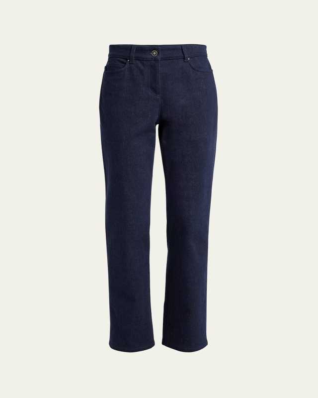 Mid-Rise Straight-Leg Jeans