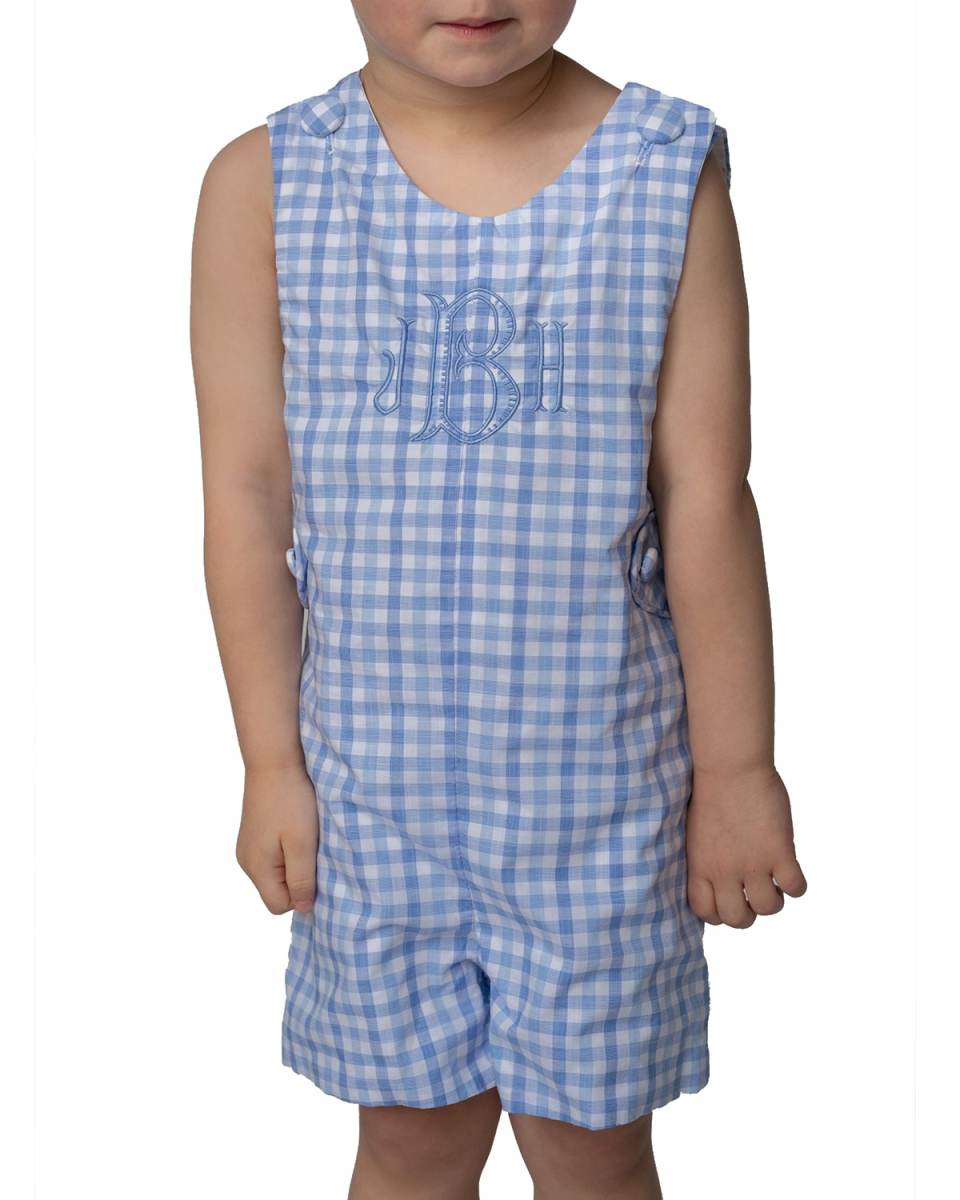 Plaid Jon Jon - Monogram Option, Size 3 Months-