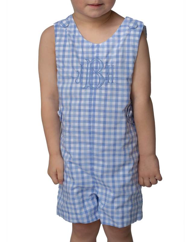 Plaid Jon Jon - Monogram Option, Size 3 Months-