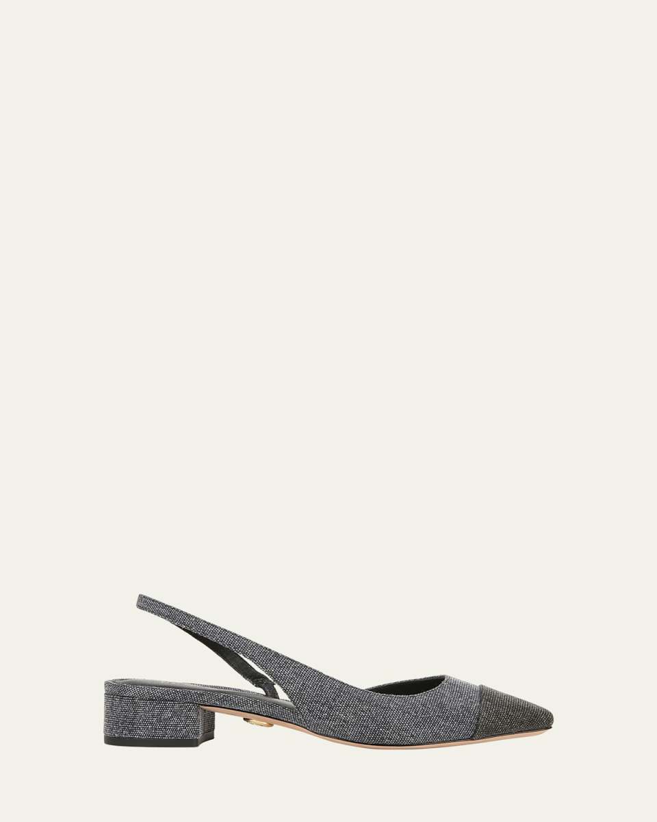Cecile Bicolor Denim Slingback Ballerina Flats