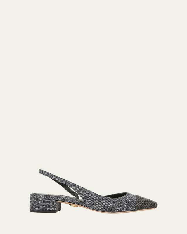 Cecile Bicolor Denim Slingback Ballerina Flats