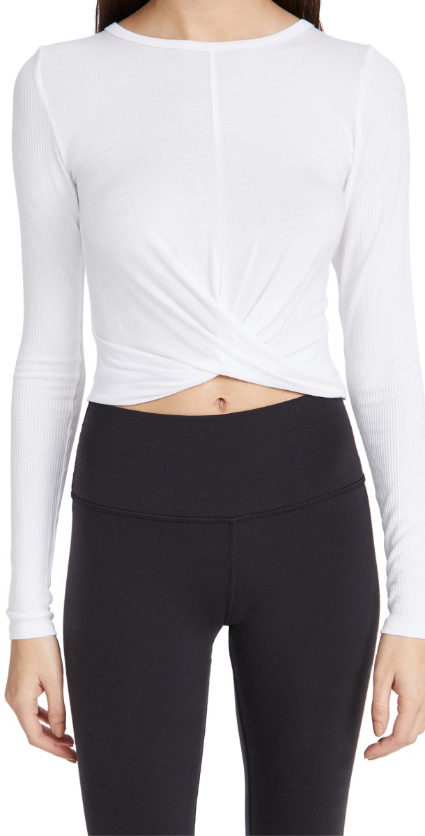 Alo Yoga Cover Long Sleeve Top White