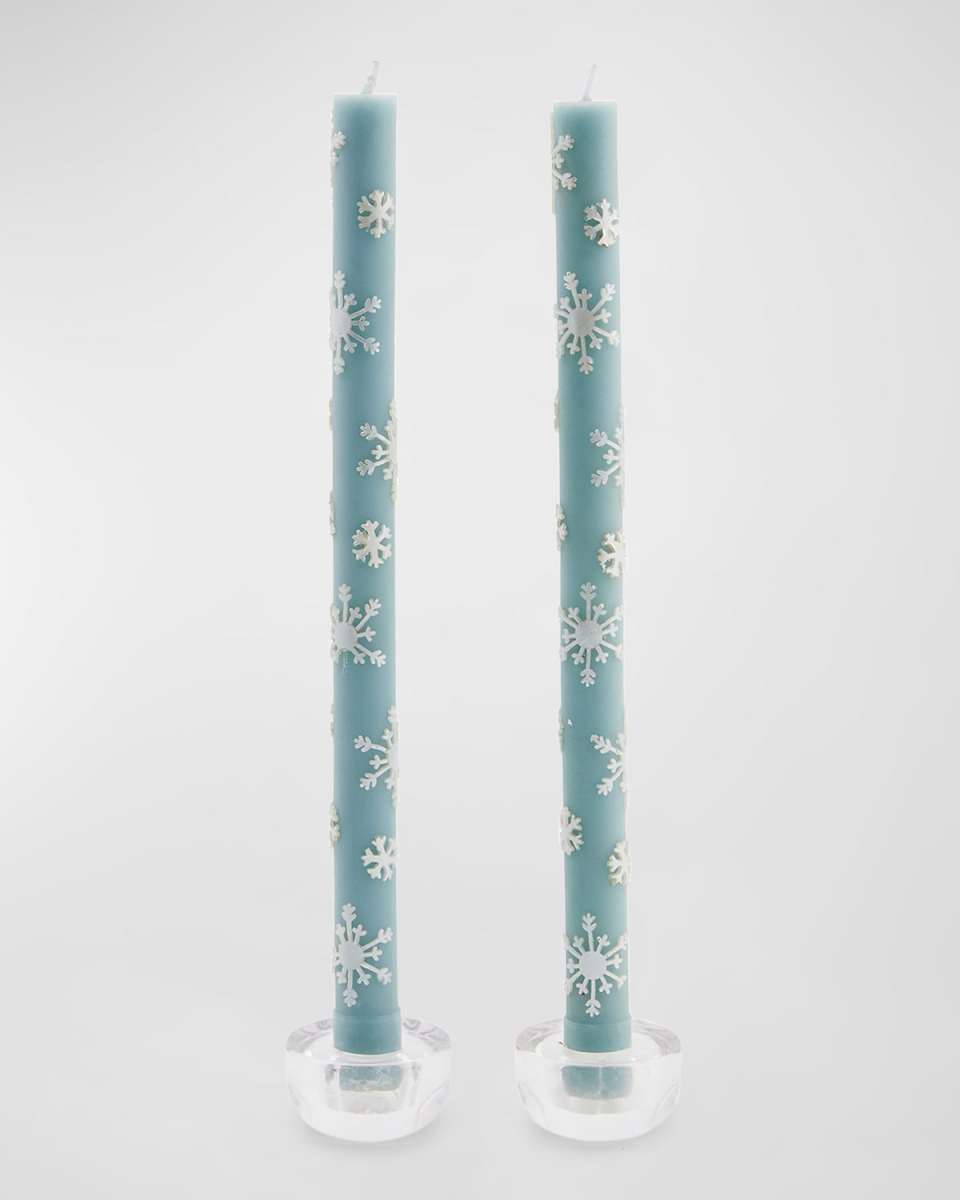 Snowflake Dinner Candles, Set of 2