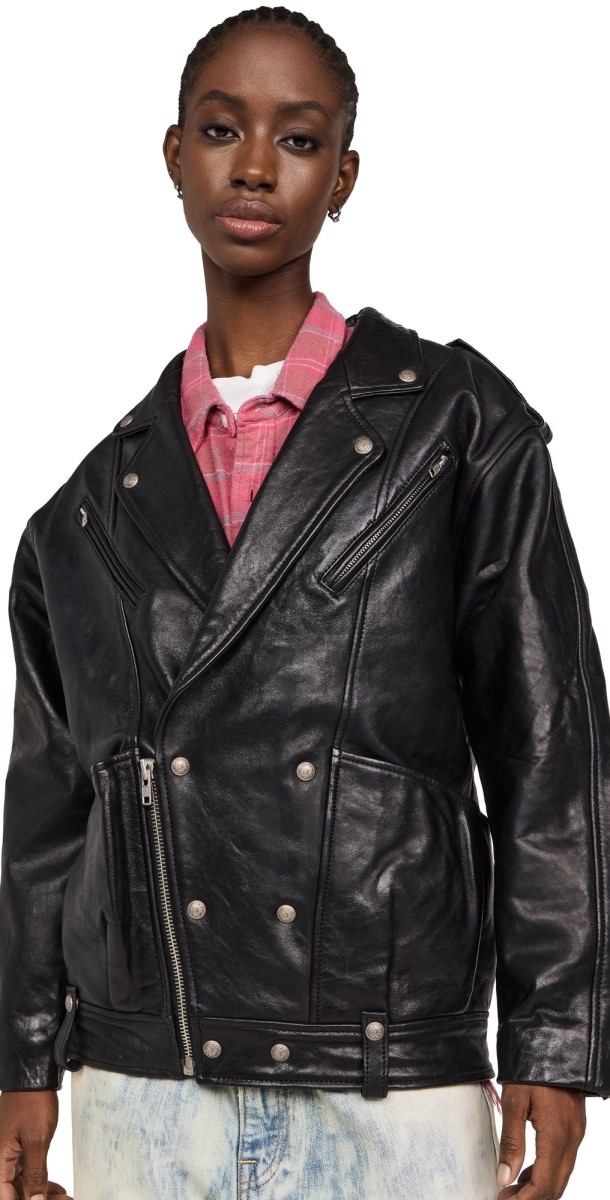 R13 Elongated Motorcycle Jacket Black