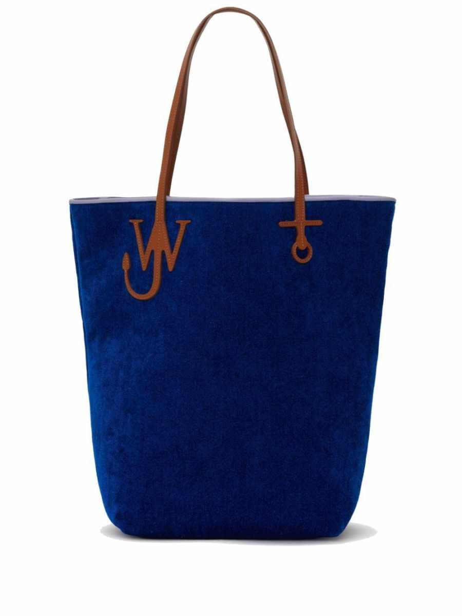 Anchor contrasting-trim tote bag