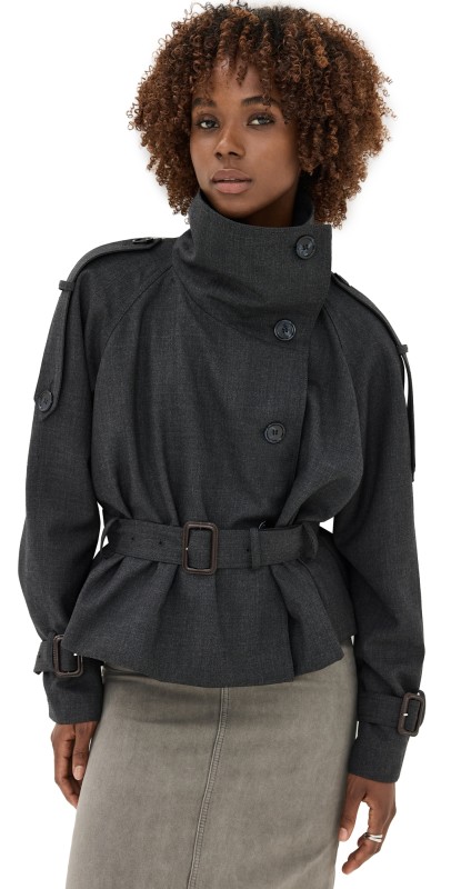 Acne Studios Trench Jacket Grey Melange