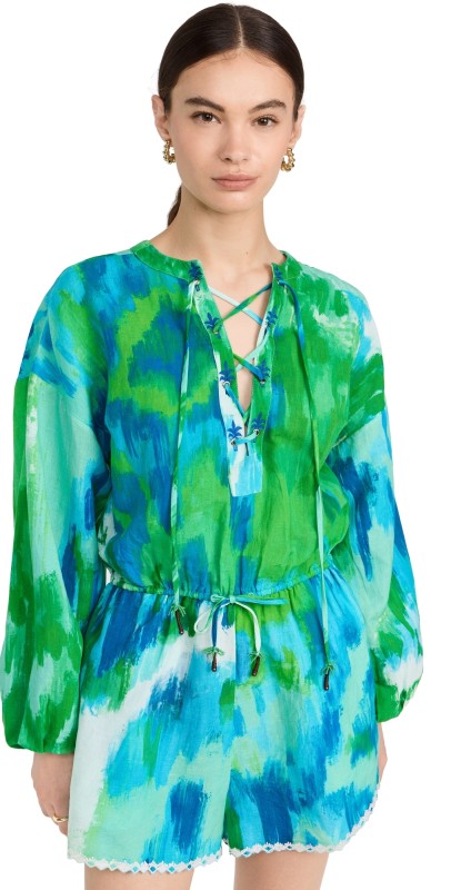 Hemant and Nandita Romper Blue Green