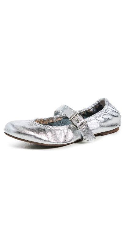 Schutz Calita Ballet Flats Silver