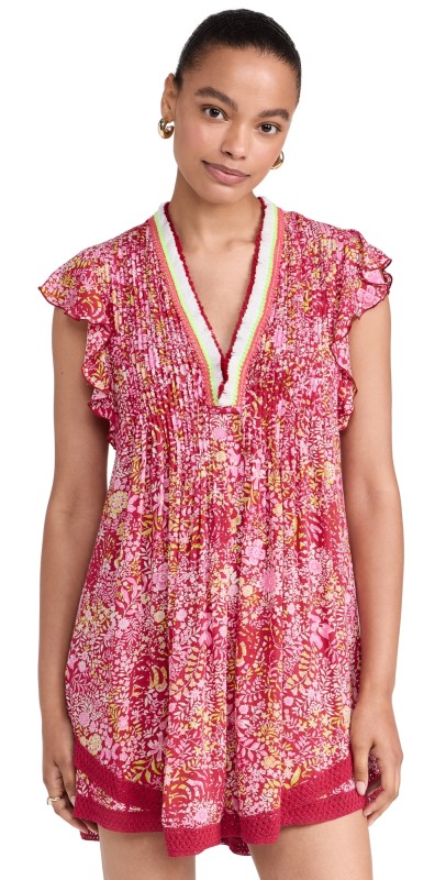 Poupette St Barth Sasha Mini Dress Pink Corolle
