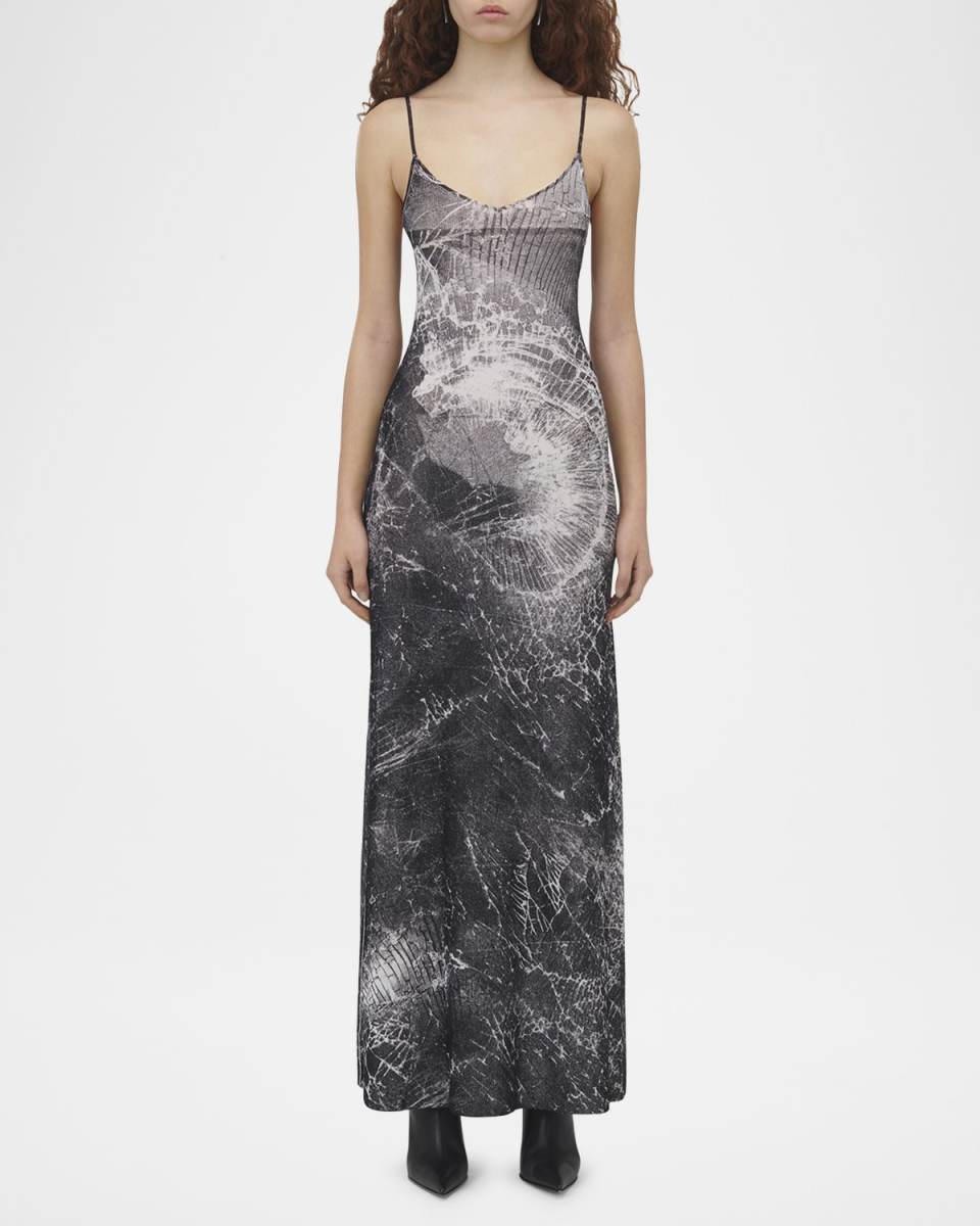 Sleeveless Smash Screen-Printed Dress