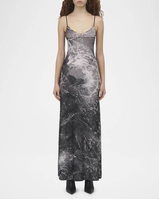Sleeveless Smash Screen-Printed Dress