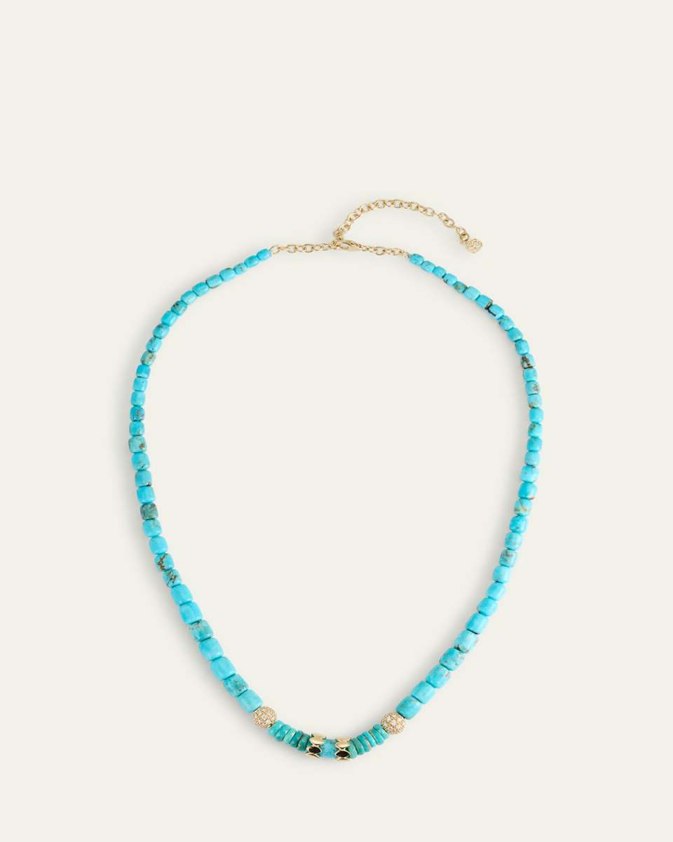 Turquoise Barrels Rondelle Necklace