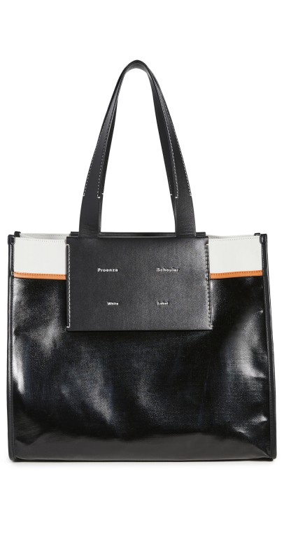 Proenza Schouler White Label XL Coated Canvas Tote Black