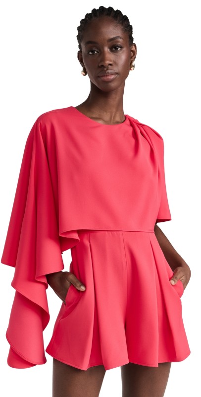 Black Halo Rayna Romper Hot Coral
