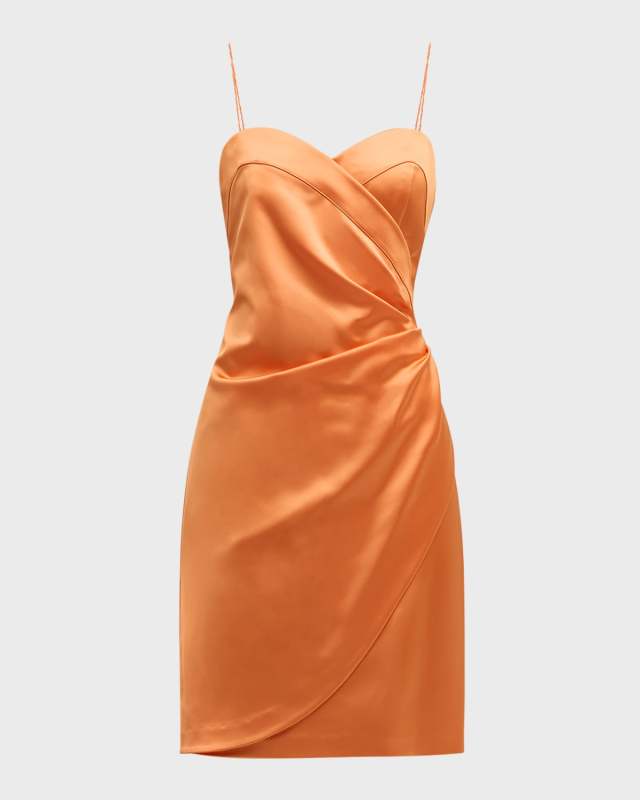 Taryn Faux-Wrap Sweetheart Mini Dress