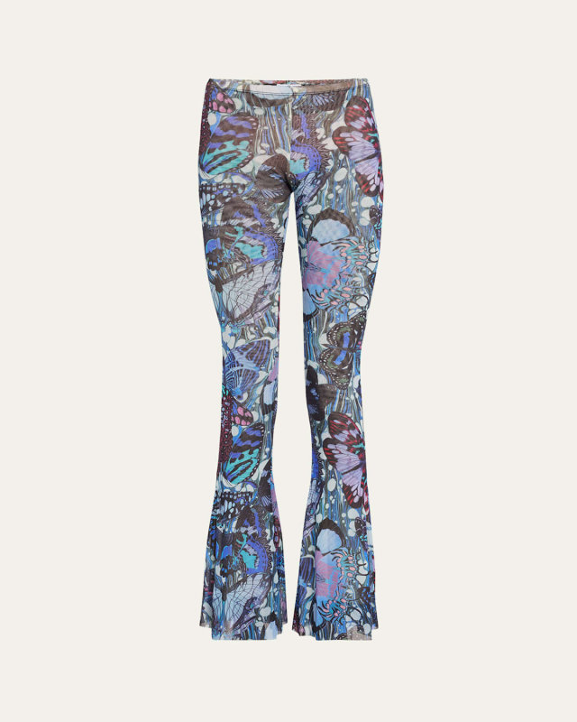 Butterfly Flared Mesh Pants
