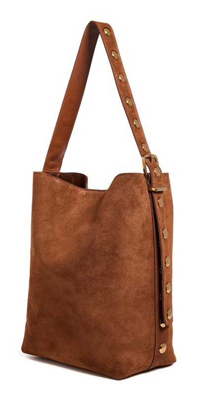 Madewell Stud Essentials Bucket Tote Soft Mahogany