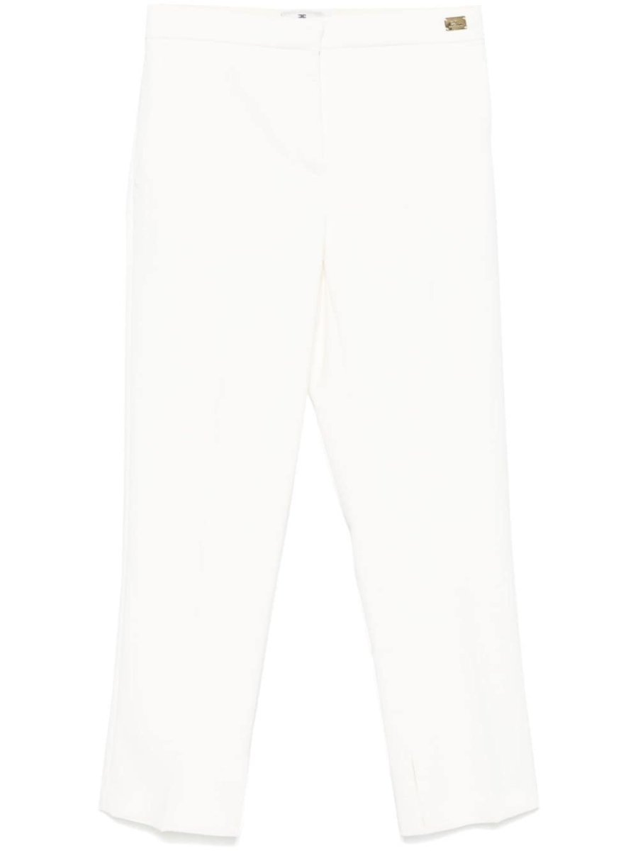 slit-detail crepe trousers