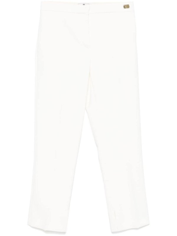 slit-detail crepe trousers