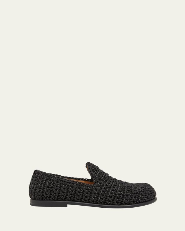 Crochet Cotton Slip-On Loafers